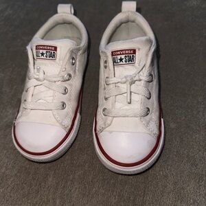 Converse Kids White and Red Sneakers
